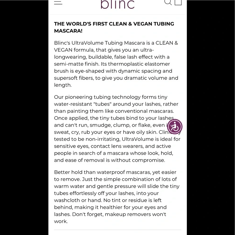 Blind ultra volume tubing mascara in‎ black . NWT